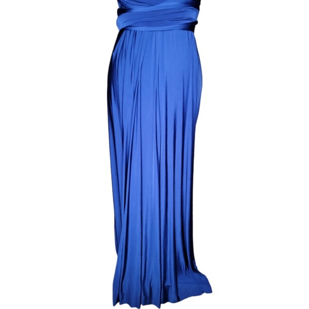 Plus Midnight Blue Muti-Wrap Dress - Picture 3 of 4